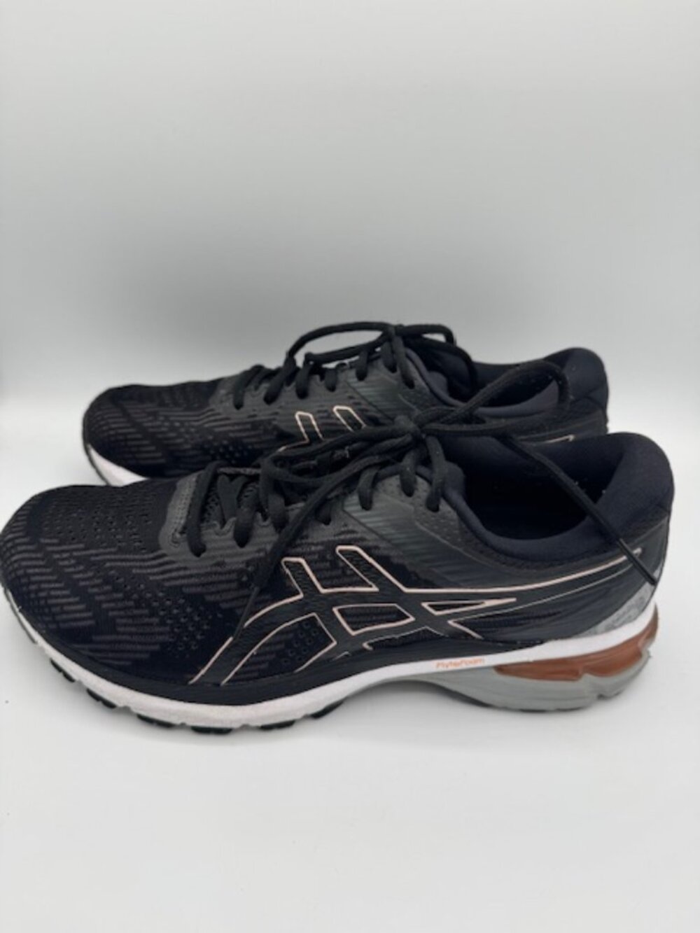 Asics Women's GT-2000 8 Black and Rose Gold Running Shoes Size 10 Wide